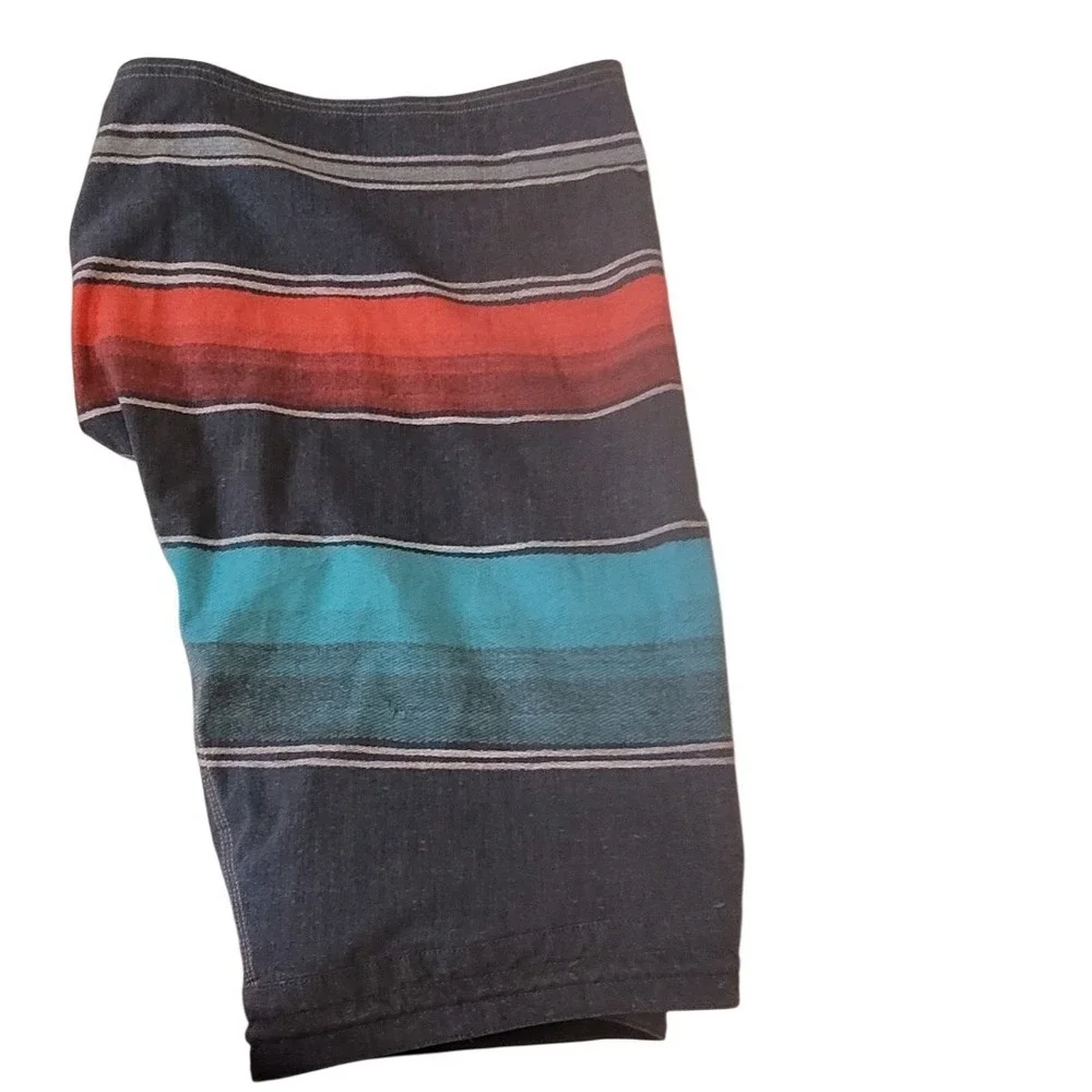 Billabong Recycler Mens Striped Board Shorts Charcoal Teal Orange M104ASBP 34‎